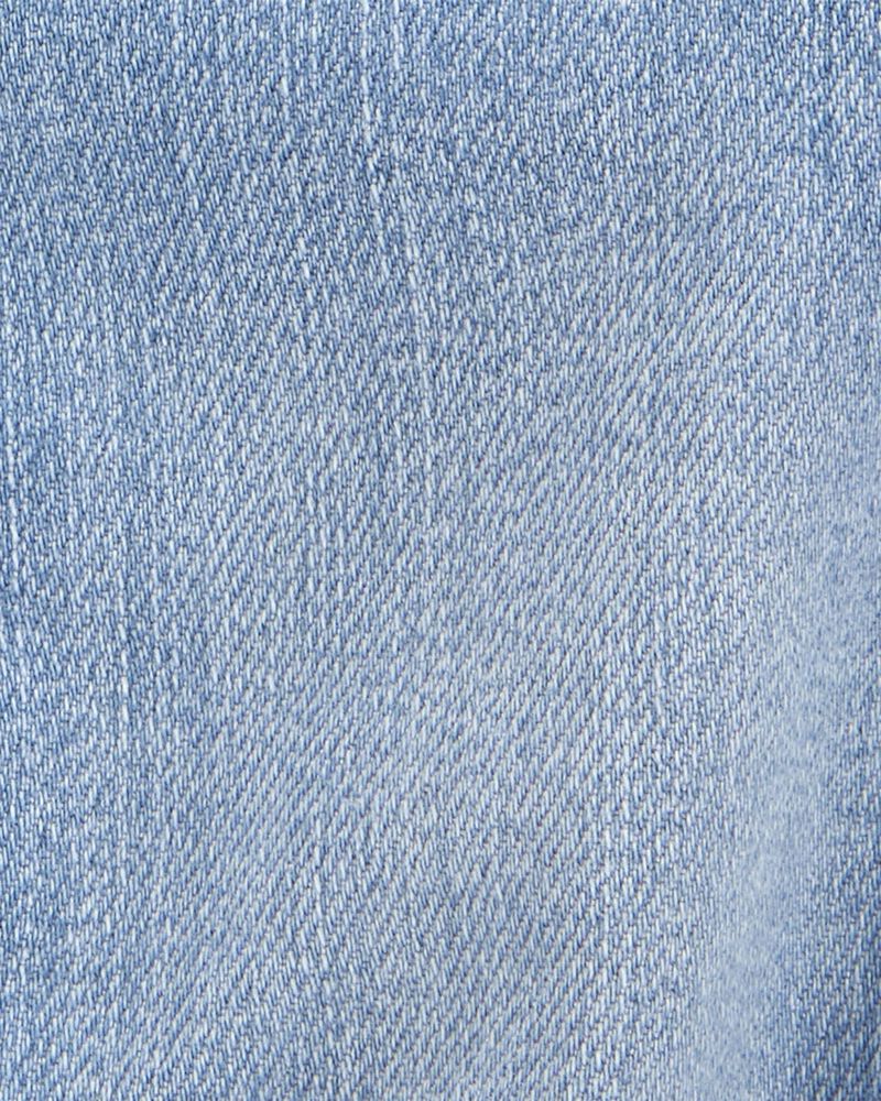 Baby Neutral Denim Bubble Romper - Blue, image 3 of 5 slides