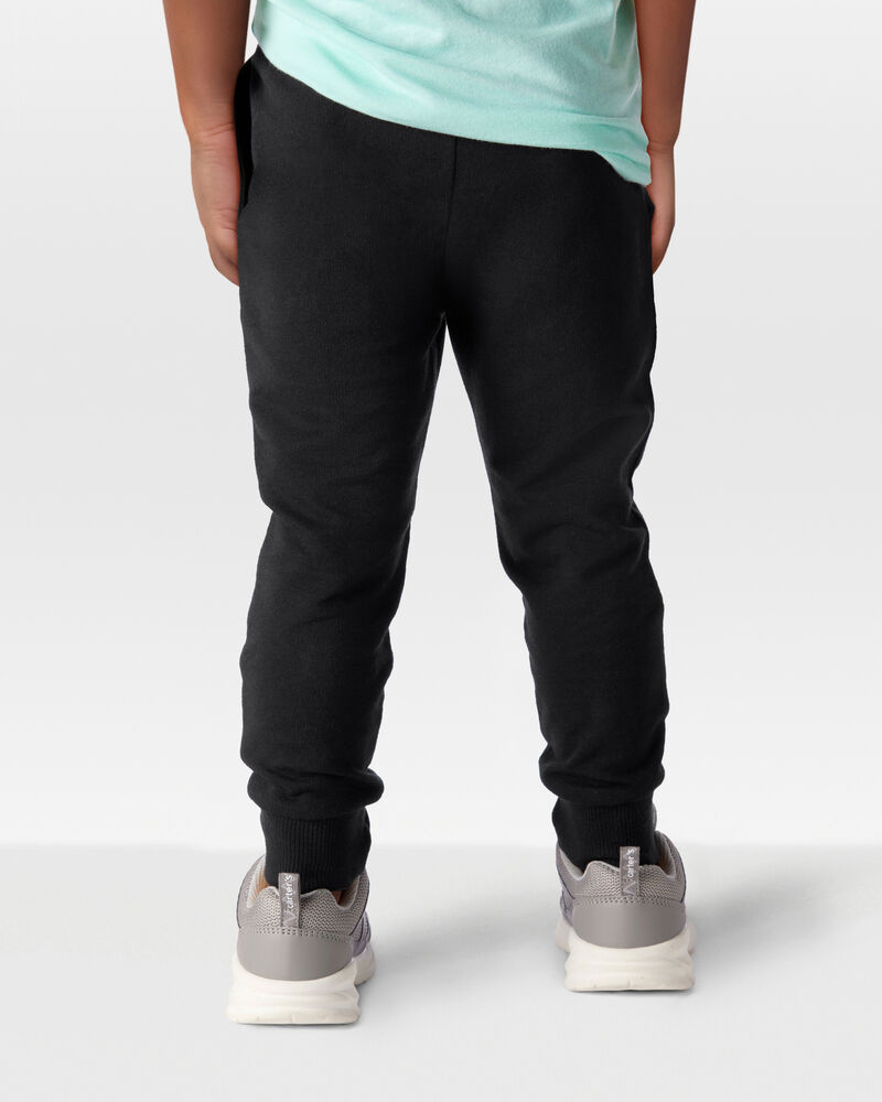 Toddler Pull-On Drawstring Joggers - Black, image 3 of 6 slides