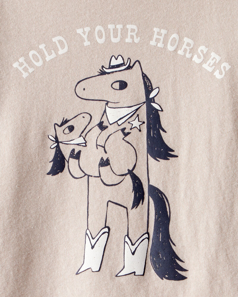 Toddler Boy Hold Your Horses Long-Sleeve Graphic Tee - Tan, image 2 of 3 slides