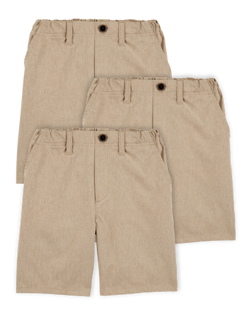 Kid 3-Pack Active Pull-On Uniform Shorts - Khaki, 