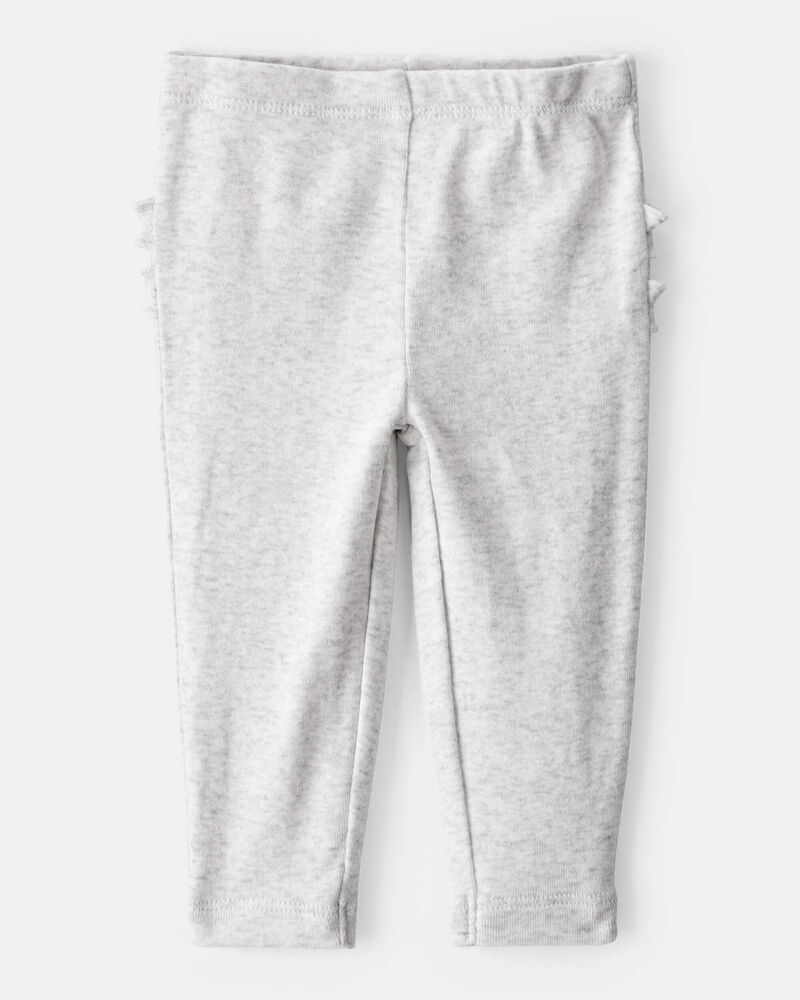 Baby 2-Pack Ruffle-Detail Cotton Pants - Grey/Pink, image 2 of 6 slides