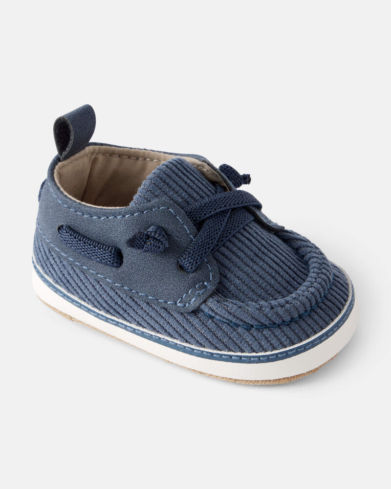 Baby Boy Corduroy Boat Shoes - Blue, image 1 of 6 slides