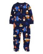 Baby 1-Piece Monster Breakfast Fleece Footie Pajamas, image 1 of 4 slides