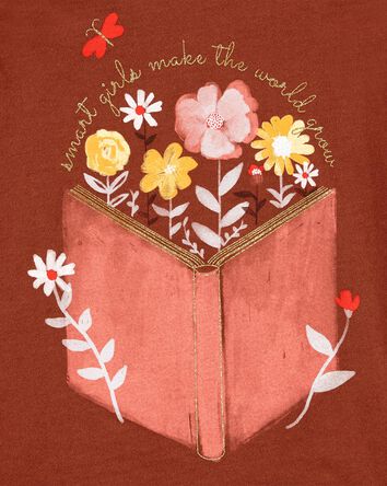 Toddler Floral Book Graphic Tee, 