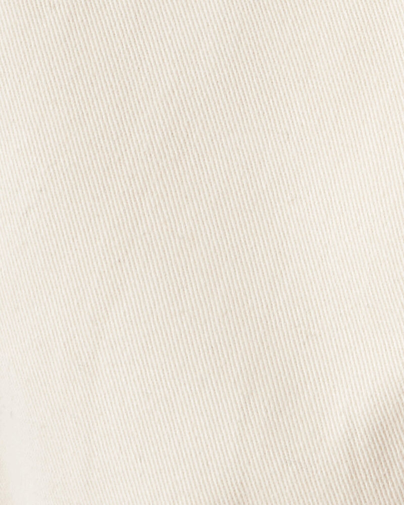 Toddler Girl Cotton Cargo Joggers - Ivory, image 4 of 5 slides