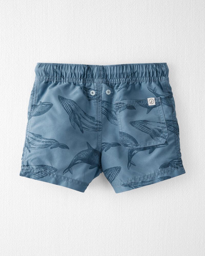 Toddler Whale Print Recycled Swim Trunks, image 2 of 4 slides