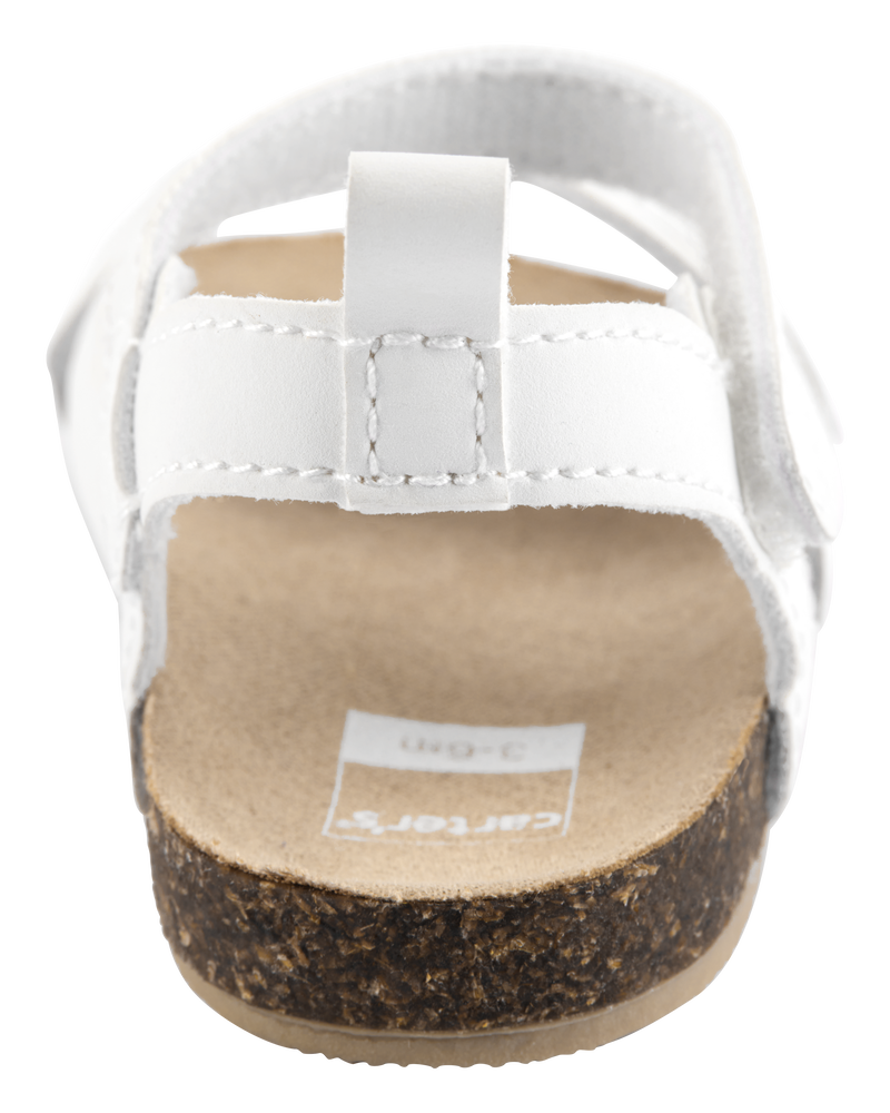 Baby Butterfly Faux Cork Sandals - White, image 3 of 7 slides