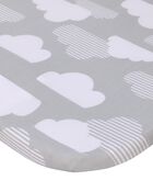 Skip Hop Cozy-Up 2-in-1 Bedside Sleeper 100% Cotton Fitted Bassinet Sheet - Grey & White Clouds , image 1 of 4 slides