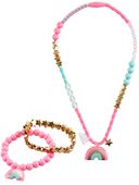 Multi - 3-Piece Rainbow Necklace & Bracelets Set