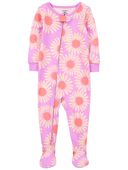 Pink - Baby 1-Piece Daisy 100% Snug Fit Cotton Footie Pajamas