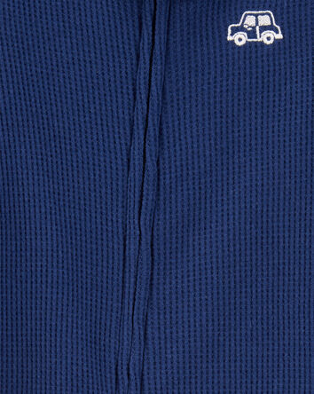 Baby Boy Car Waffle Knit Footie 1-Piece Pajamas - Navy, 