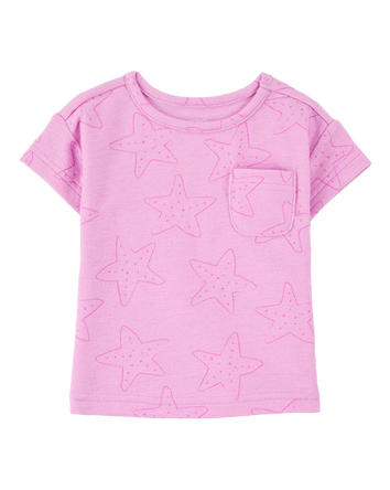 Baby Girl Short-Sleeve Pocket Tee - Pink, 