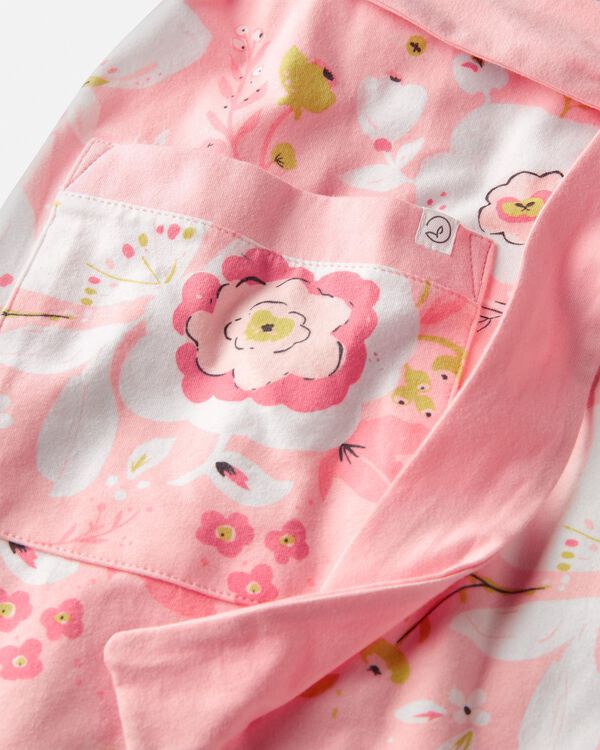 Pink Floral Adult Organic Cotton Jersey Robe