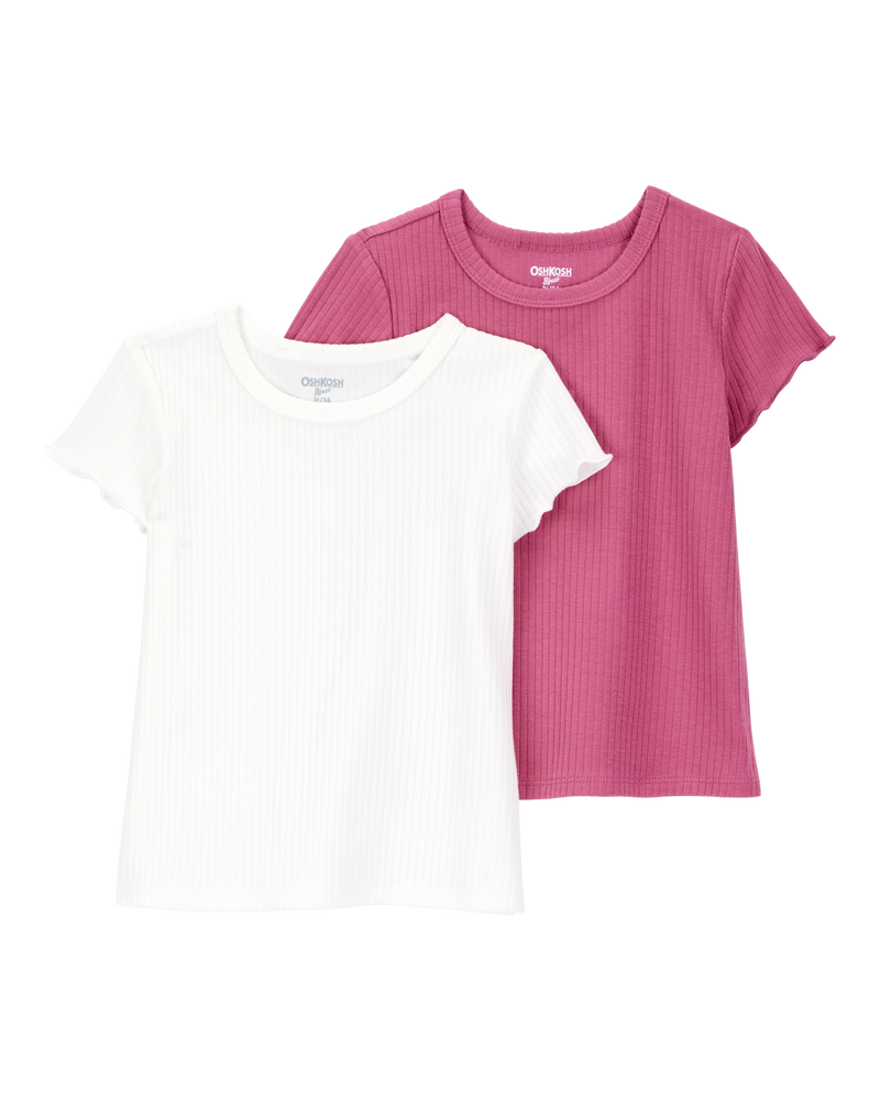 Baby 2-Pack Ribbed Short-Sleeve Tees, image 1 of 4 slides