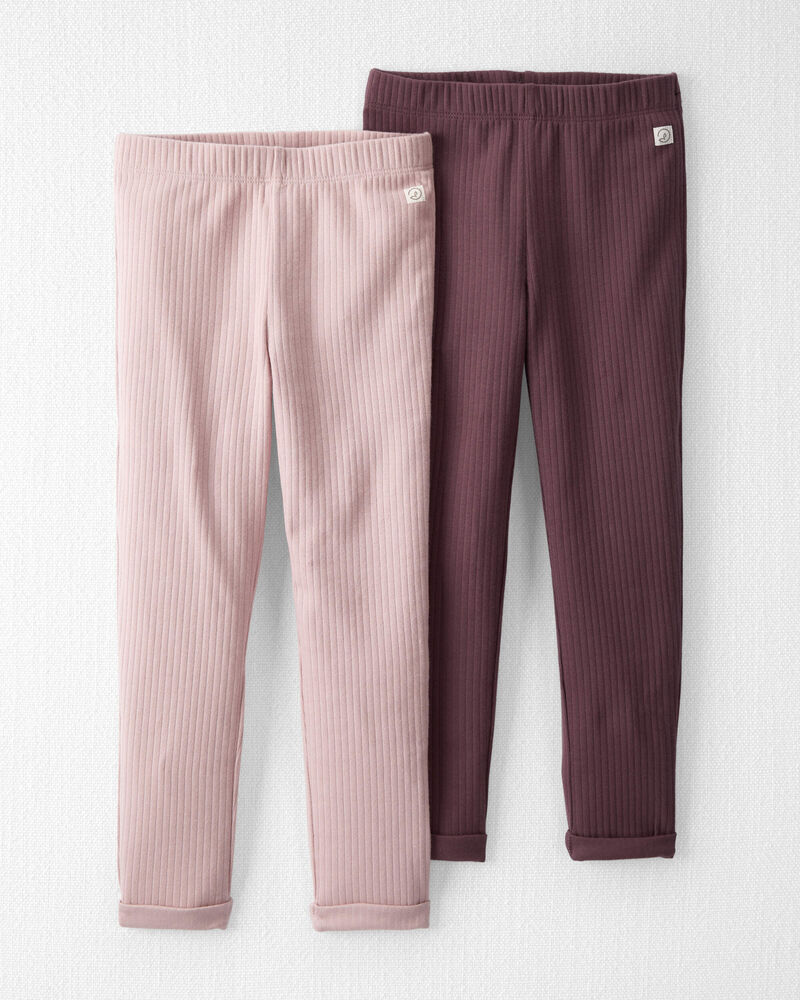 Toddler 2- Pack Organic Cotton Ribbed Leggings, image 1 of 3 slides