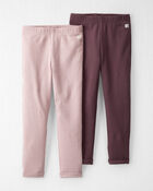 Toddler 2- Pack Organic Cotton Ribbed Leggings, image 1 of 3 slides