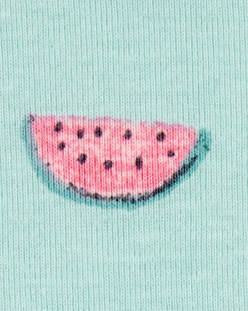 Toddler 4-Piece Watermelon Print 100% Snug Fit Cotton Pajamas - Green/Pink, 
