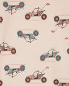 Boys 4-Piece Race Car 100% Snug Fit Cotton Pajamas - Black/Khaki, image 3 of 4 slides