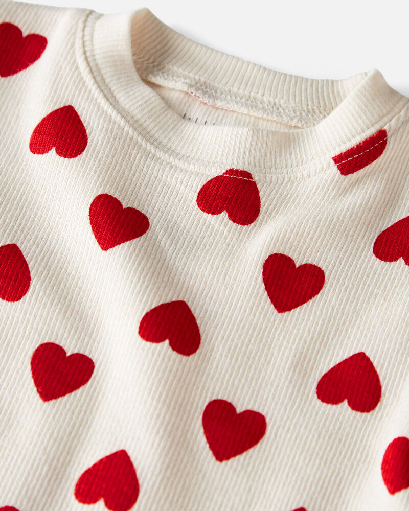 Baby Organic Cotton Pajamas Set in Hearts, image 2 of 5 slides