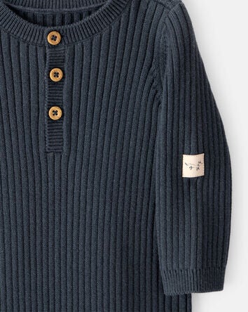 Baby Button-Down Sweater Jumpsuit, 
