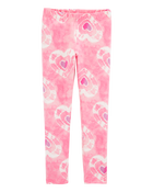 Kid Heart-Print Stretch Leggings - Pink, image 1 of 4 slides