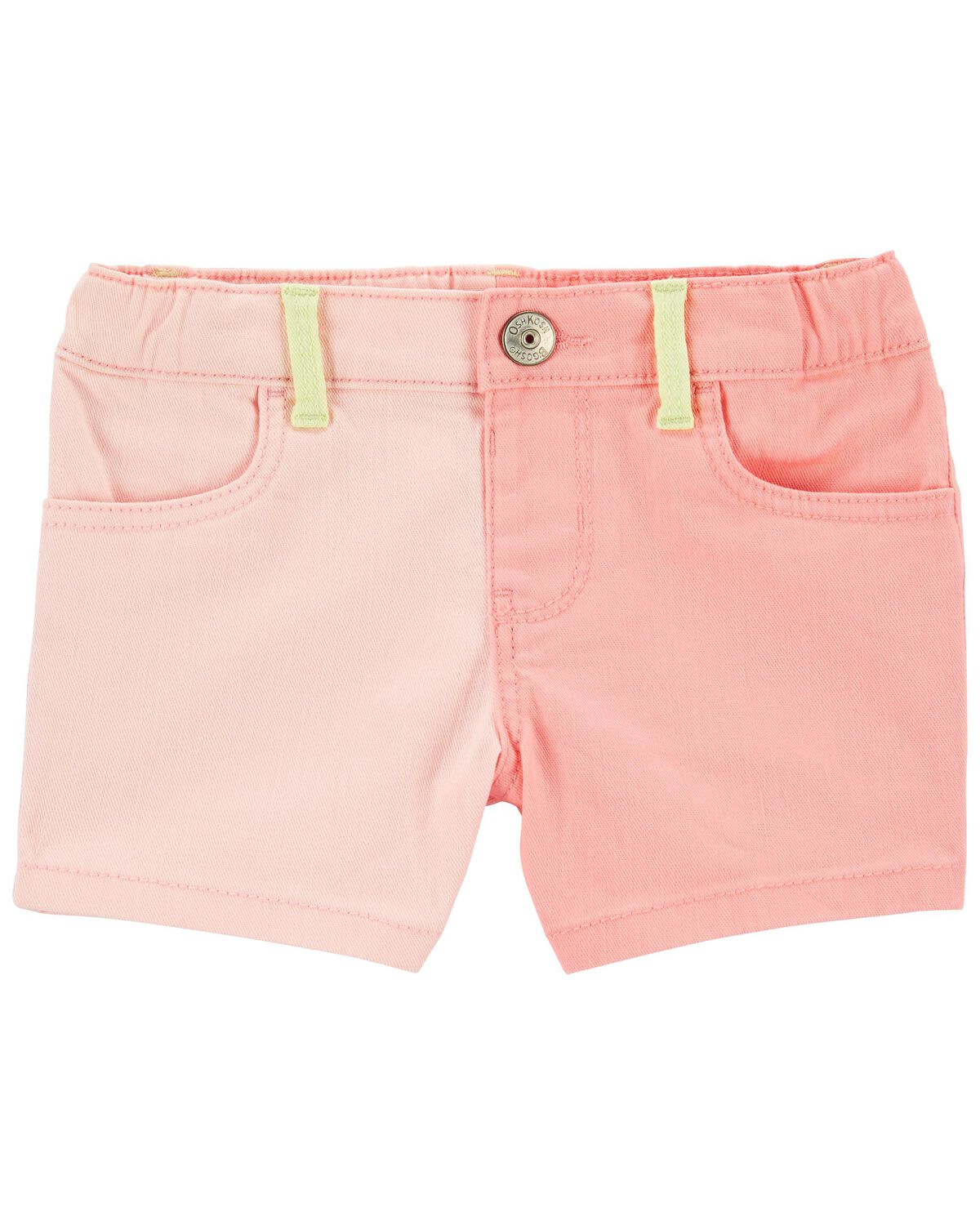 Pink/Yellow Toddler Iconic Denim Shorts Neon Colorblock Remix