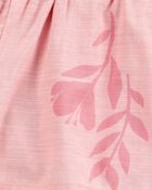 Kid Floral Linen Look-Alike Sun Short - Pink, image 3 of 5 slides