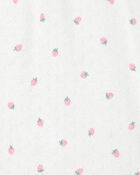 Toddler Strawberry Print Pointelle Top, image 2 of 2 slides