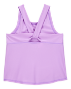 Kid 2-Piece Floral Active Twist Tank & Flowy Layered Flip Short Set - Purple/Blue, image 3 of 8 slides