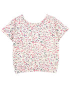 Kid Paisley Floral Print Twist Back Top, image 1 of 4 slides