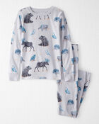 Kid Organic Cotton Pajamas in Midnight Forest Print, image 1 of 5 slides