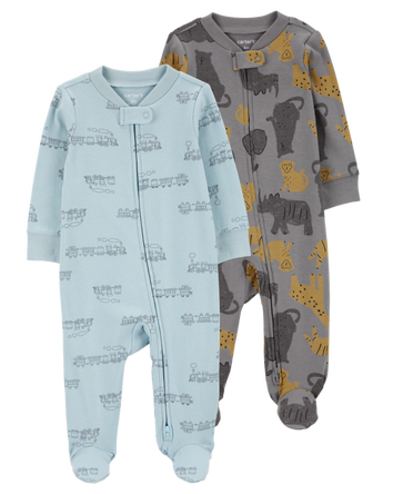 Baby 2-Pack 2-Way Zip Sleep & Play Pajamas, 