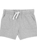 Grey - Toddler Pull-On Cotton Shorts