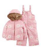 Toddler 2-Piece Daisy Snowsuit Set, image 1 of 5 slides