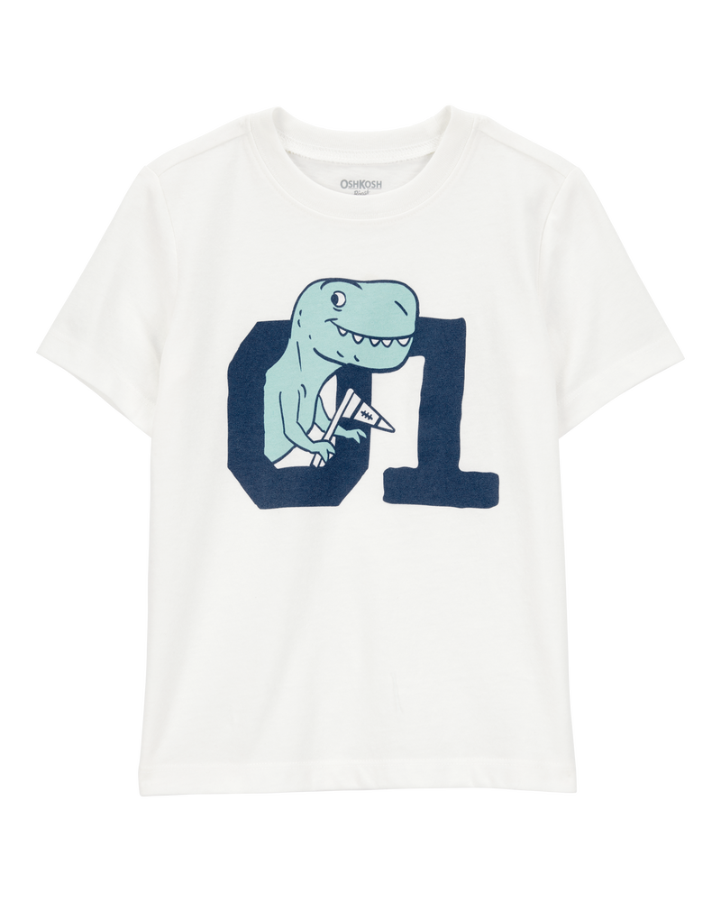 Toddler Dino Short-Sleeve Graphic Tee - Ivory, image 1 of 3 slides