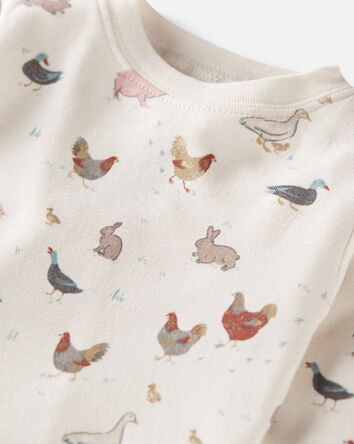 Baby Organic Cotton Pajamas in Farm Friends Print, 