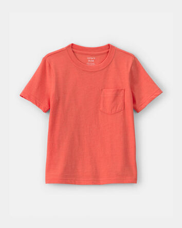 Toddler Solid Pocket T-Shirt - Orange, 