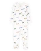 Baby Car Print PurelySoft Footie 1-Piece Pajamas - Ivory, image 1 of 5 slides