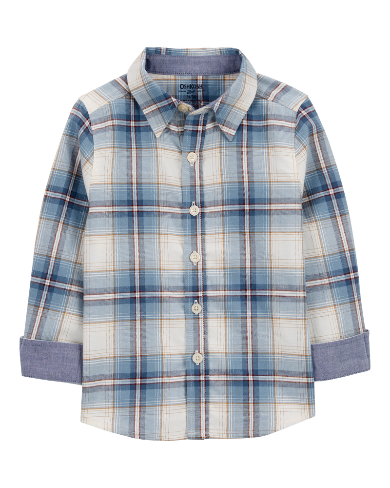 Toddler Plaid Button-Front Shirt, image 1 of 4 slides