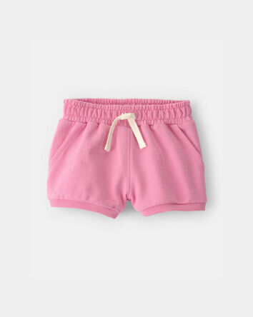 Baby Girl French Terry Shorts - Pink, 