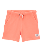 Baby Waffle Knit Drawstring Shorts - Orange, image 1 of 4 slides