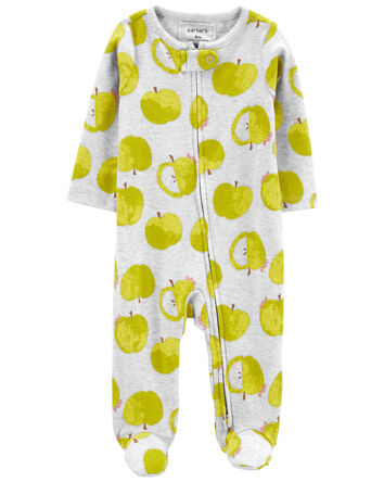 Baby Green Apple 2-Way Zip Sleep & Play Pajamas, 