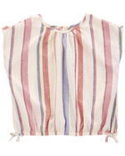 Kid 2-Piece Striped Linen Top & Linen Shorts Set
, image 3 of 5 slides