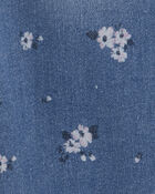 Baby Floral Print Ruffle Stretch Denim Overalls, image 3 of 5 slides