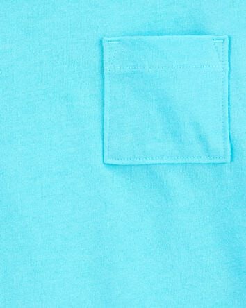 Baby Solid Short-Sleeve Pocket Tee - Blue, 