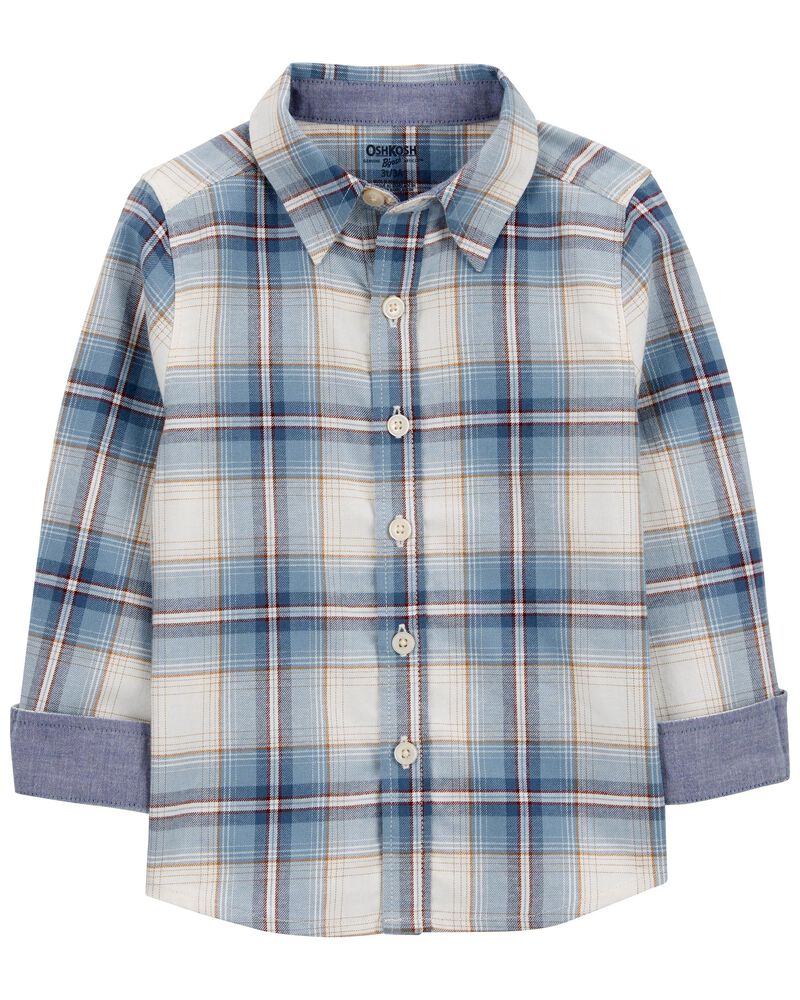 Plaid Button-Front Shirt, image 1 of 4 slides