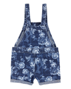 Baby Iconic Denim Floral Shortalls - Blue, image 2 of 4 slides