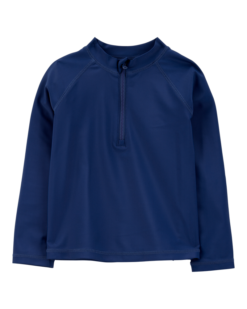Toddler Boy Long Sleeve Half-Zip Rashguard - Navy, image 1 of 3 slides