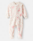 Baby Girl Cowgirl Print Loose Fit Long-Sleeve Sleep & Play - Cream, image 1 of 4 slides