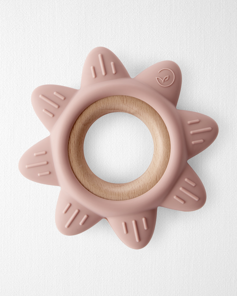Little Planet Silicone & Wood Teether - Pink, image 1 of 3 slides
